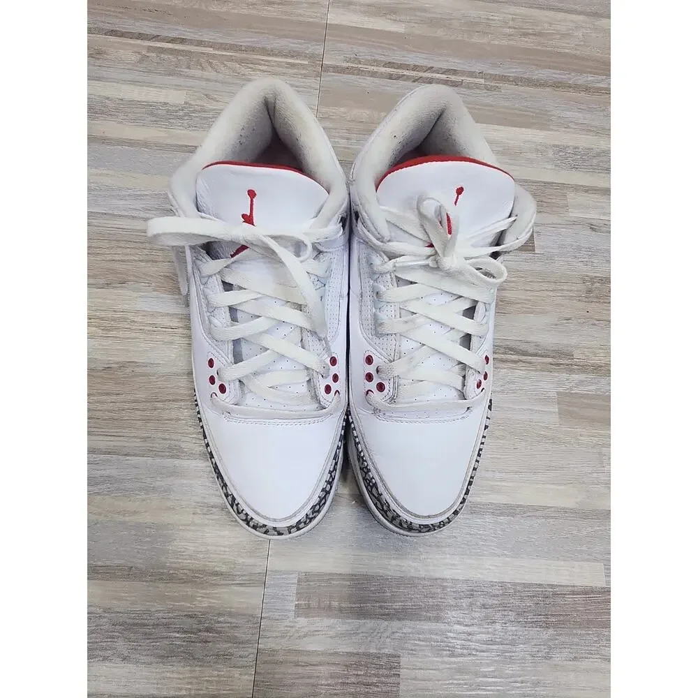 Air Jordan 3 Retro Hall of Fame Katrina White Red - Mens Size 10.5